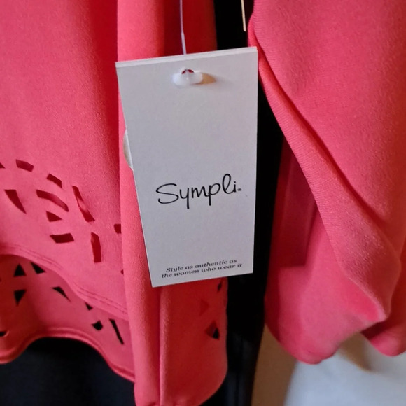NWT Sympli Coral  Crop Top With Cut-Out Design - Picture 4 of 5